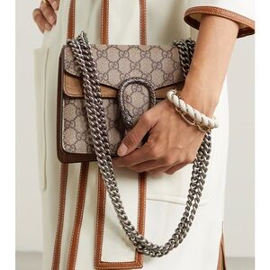 GUCCI Dionysus mini printed coated-canvas and suede shoulder bag